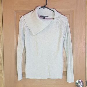 White House Black Market Zip Split Neck Poncho Sweater
